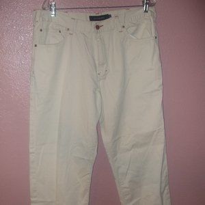 Calvin Klein Jeans Men's Straight Leg Cream Khaki Pants 36x28 QZR 4 CK